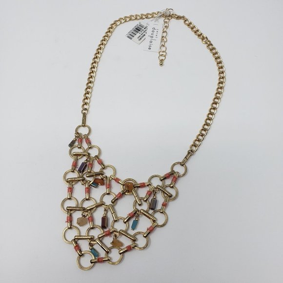 Carol Dauplaise Gold Tone Chainmail Necklace New - Picture 2 of 6